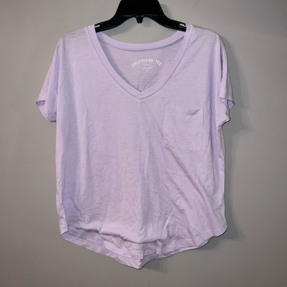 Light purple girlfriend tee shirt with pocket Aero small
